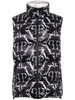 logo-print drawstring padded gilet