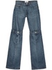 layered-design cotton jeans