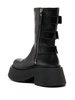 buckled leather platform boots