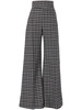 plaid-print wide-leg trousers