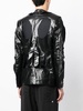 cut-out shine-finish jacket