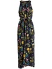 floral-print silk midi dress