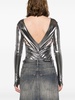 Regenerated panelled metallic bodysuit