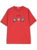 Red Twin Parakeet Embroidered T-Shirt