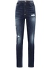 distressed-effect high-waisted jeggins