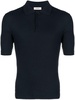 ribbed organic-cotton polo shirt