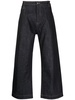 wide-leg denim trousers