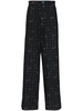 check-pattern loose-fit trousers