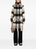 plaid-check fringed-hem coat