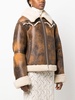 faux-shearling trim zip-up jacket 