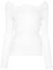 lace-panel knitted top