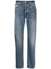 mid-rise straight-leg jeans