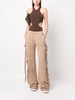 ruffled-trim wide-leg trousers