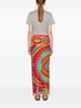 geometric print frayed maxi skirt