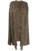 chunky-knit tweed cape coat