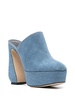 135mm denim platform mules 