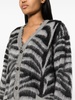 distressed zebra-print cardigan