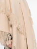 fringed wool-blend cape