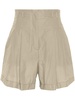 crepe pleated shorts