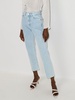 high-waisted straight-leg jeans