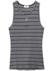 striped fine-rib organic-cotton vest