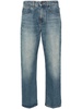 mid-rise straight-leg jeans