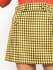 check-print button skirt