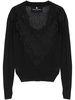 lace-panelled knitted top