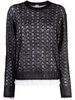 lace-knit mohair-blend jumper