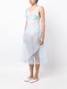 bow-appliqué tulle midi dress