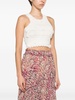 frayed-appliqués knitted crop top