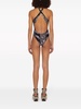 Girandole-print plunge swimsuit