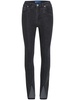 high-rise split-hem skinny jeans