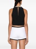 crystal-embellished sleeveless crop top