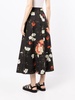 floral-print pleated skirt