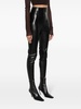 stirrup-cuffs faux leather leggings