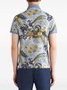 floral-print cotton polo shirt