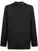 mock-neck cotton long-sleeve top