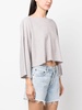 boat-neck cropped knitted top