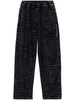 wide-leg velvet track pants