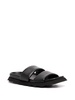 leather open-toe slides