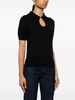 keyhole-neck ribbed polo top