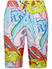 Bombing Graffiti silk bermuda shorts