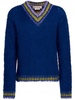 striped-trim mohair-blend jumper