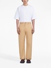 logo-waistband straight-leg cotton trousers