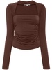 Laurel ruched long-sleeve top