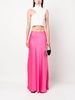 high-waisted satin maxi skirt