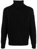 roll-neck cable-knit jumper