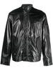 zip-up leather jacket