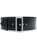 wide-buckle leather belt